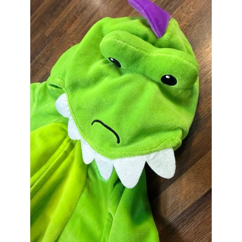 Infant 12/18 months dinosaur cozy soft Halloween costume. Big tail, hood w/ face